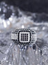 Exquisite Pave 18K White Gold Plated Black & White Cubic Zirconia Men Women Ring